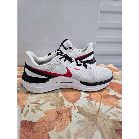 Nike Air Zoom Structure 25 White Red Running Shoes DJ7883-106 Men's Size 14 - Picture 2 of 8